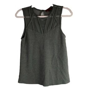 Red By BKE Gray Grey Tank Top Medium Shirt Sleeveless Sheer Mesh Y2K Trendy